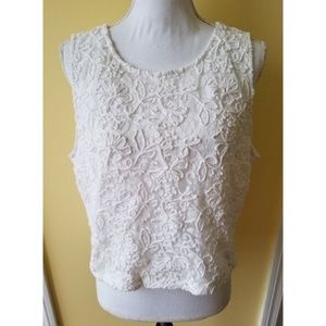 LC Lauren Conrad Knited Lace Crop Tank Top Size XL